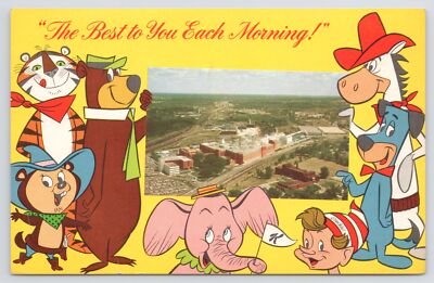 Advert~Kellogg Co~Battle Creek MI~Ready-To-Eat Cereals~Cartoon Mascots~Vtg PC