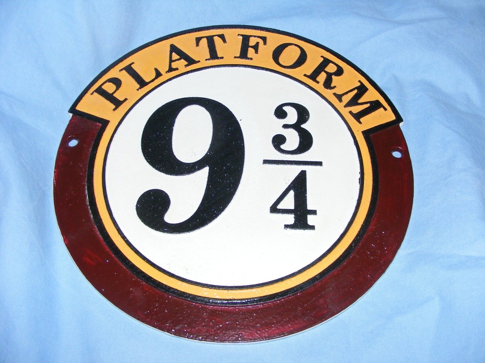 Platform 9 3/4 Harry Potter Sign Cast Iron Garage Man Cave Gate Fence House Sign