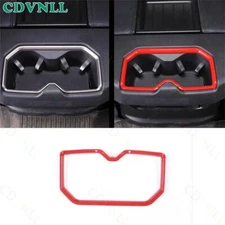 For Toyota Sequoia 2023-2024 Glossy Red Rear Water Cup Holder Panel Cover Trim
