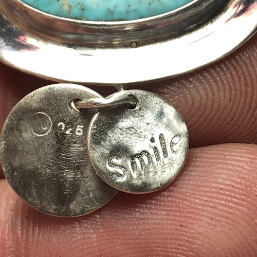 36 Ct Tw Untreated Lone Mountain Turquoise Sterling Silver Gemstone Pendant USA - Picture 4 of 11