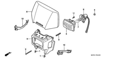 HONDA XR250R ME06 書類有 自賠責2029まで パーツ類付属 HONDA Genuine XR250R XR400R Headlight Cover Shroud Number Plate