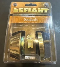 Defiant deadbolt door lock - keyed one side - New