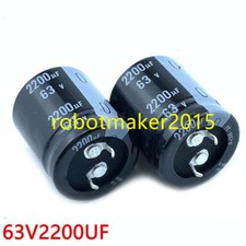 2200uF Aluminum Electrolytic Capacitor 63V 2 Pins For Audio Filter 22x30/35