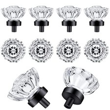 8 Pcs Glass Knobs Vintage Crystal Glass Drawer Pulls Knobs Dresser Knob Cabinet 