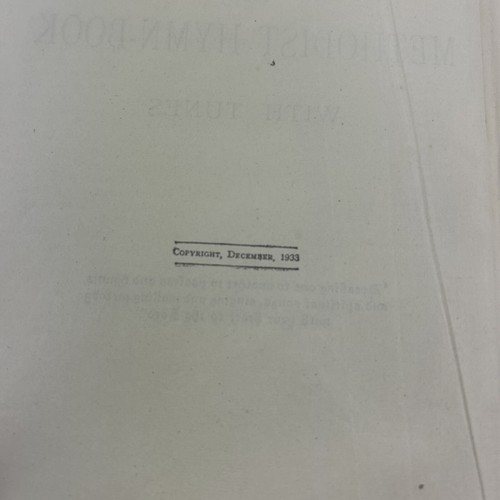 The Methodist Hymn Book With Tunes Cloth Bound handbook Gilt 1st Ed HC 1933 - Picture 7 of 24