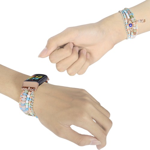 Mujeres Lujo Moda Cadena Cuentas Banda Pulsera Correas Para Fitbit Charge 5 4 3 2 - Imagen 12 de 32