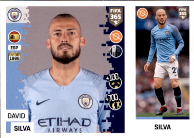 Panini FIFA365 2019 - Sticker 54 a/b - David Silva - Manchester City