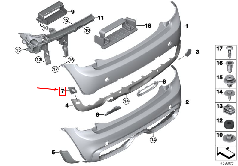NEU MINI COOPER F55 RECHTS PDC AUSSENHALTER 7385662 51127385662  