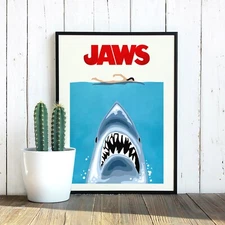 Jaws Minimalist Movie Poster, Digital Download Wall Art, Printable Wall Art