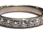 14k White gold .84CT ROUND natural diamond prong set wedding band ring 3.1g — photo 2