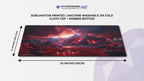 Original Mountain Red Land Art MTG Playmat - 24"x14" Magic the Gathering Mat - Picture 2 of 7