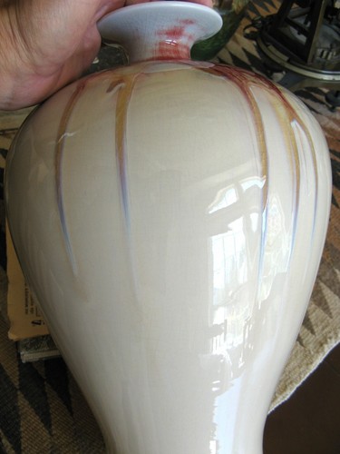 Vintage 20th Century Chinese Jingdezhen Porcelain Vase Drip Glaze - Picture 8 of 8