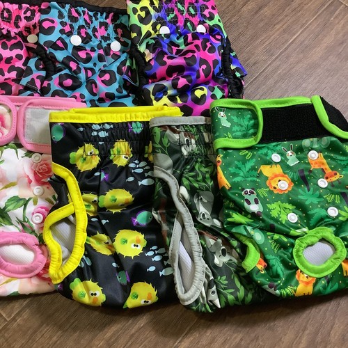 Leekalos Dog Cloth Diapers Reusable with Inserts one Size 8-30 LB set of 8 New - Picture 9 of 17
