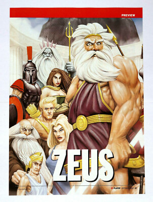 Zeus Master of Olympus Vintage Poster Ad Art Promo PC Game Artwork