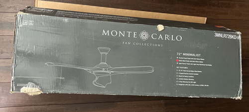 Monte Carlo Fans Minimalist Max 72" Ceiling Fan 3 Blade w/LED 3MNLR72BKD-V1 - Picture 6 of 6
