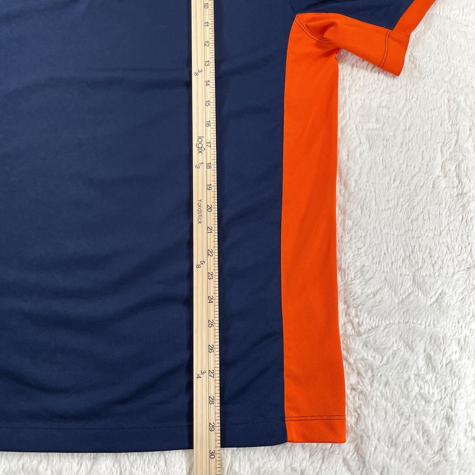 Nike DRI-FIT Broncos Shirt Mens Large Blue Orange Golf Polo Golfer Short Sleeve thumbnail 5