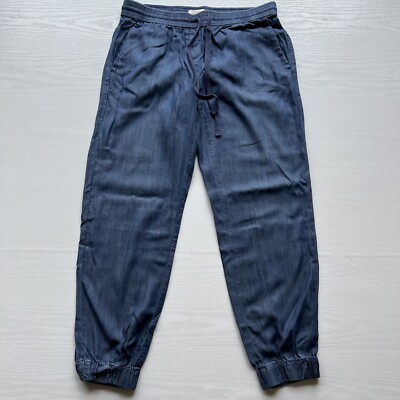 LOFT Chambray Jogger Pants Womens Small Blue Ankle Cuffed | eBay
