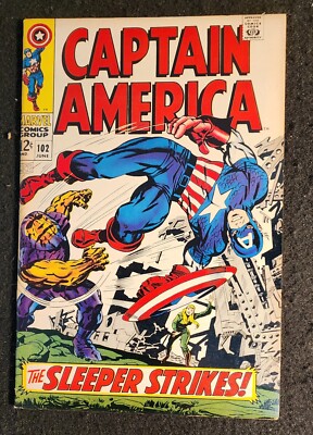 CAPTAIN AMERICA #102 (Marvel Comics 1968) VF- Jack Kirby Sleeper