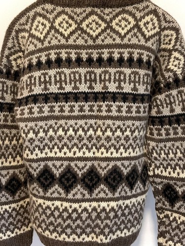 100% Wool HAND KNIT Jumper M/L ‘MID TOWN’ Neutral Colours - Picture 9 of 17