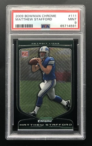 Matthew Stafford 2009 Bowman Chrome 111 [ PSA 9 MINT ] Rookie RC * LOW POP *