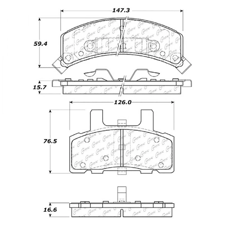 Centric Front Metallic Brake Pads 1 Set For 1988 Chevrolet C2500 - Imagem 2 de 3