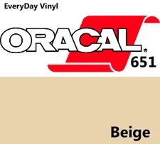 12"x5' - Beige - Oracal 651 - shiny Adhesive Vinyl  - Craft Hobby Sign Cutters