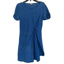 Anthropologie HOLDING HORSES Dress Blue Small Mini Gathered Waist