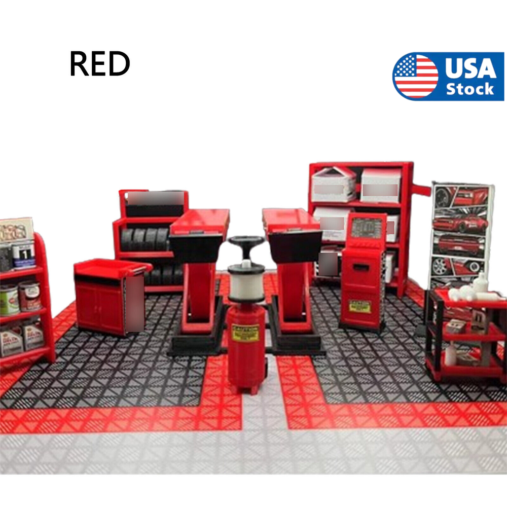 1/18 Scale 9PC Garage Repair Tool Set Workshop Diorama Model