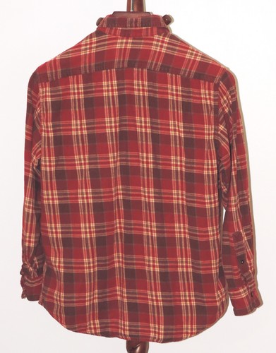 Timberland Red Plaid Flannel Cotton Casual Shirt Men's size Medium Lightweight - Picture 2 of 3