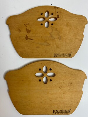 Longaberger Woodcrafts Bread Basket Wood Dividers Pair of 2 Vintage