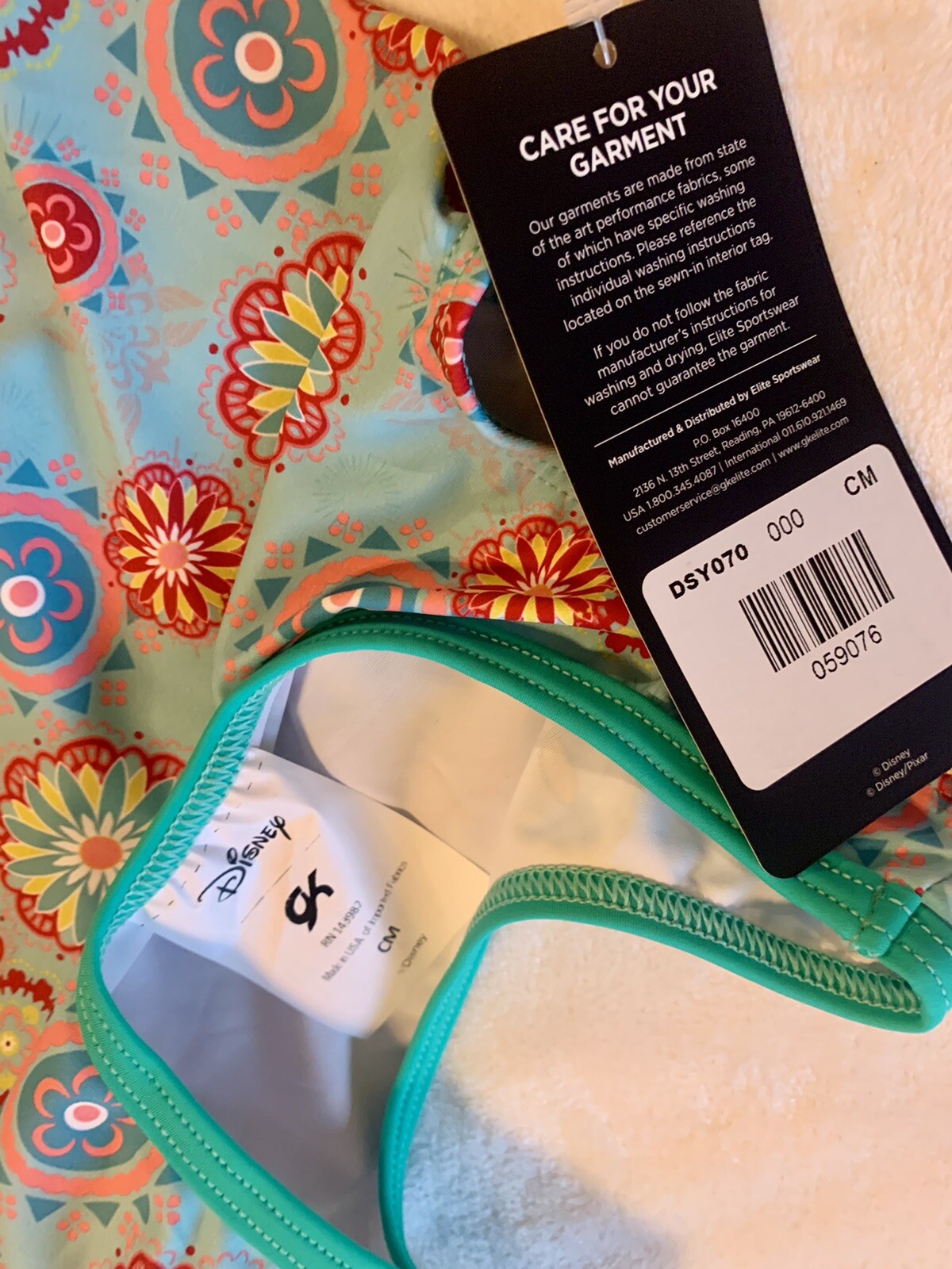 New GK Elite DISNEY Leotard GYMNASTICS Princess ELENA Swing Into Adventure  CM