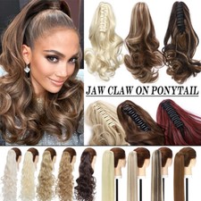 Klamm on Haarteil Zopf Pferdeschwanz Haarverlängerung Extensions Echt Lang Dick
