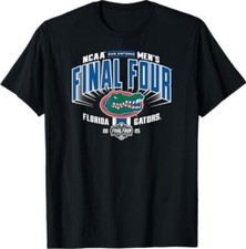 Florida Gators Final Four 2025 Men's Basketball Bold Black T-Shirt