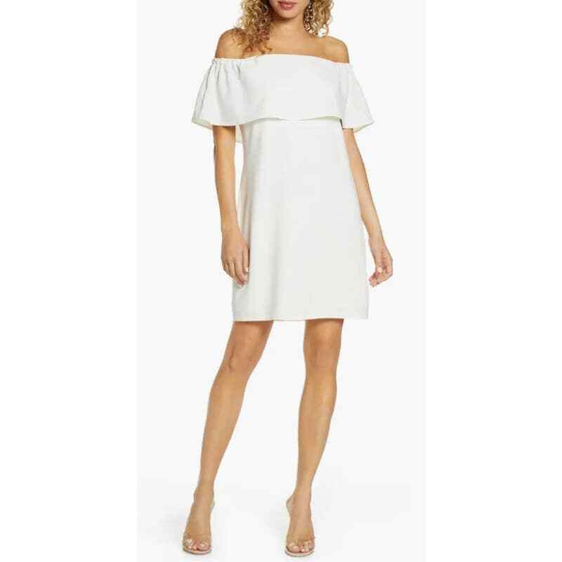 charles henry dress off the shoulder Charles Henry Off the Shoulder Dress in Ivory at Nordstrom, Size Small