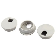 Computer Desk Plastic Round Grommet Wire Cable Hole Covers Gray 36mm Dia 3 PCS