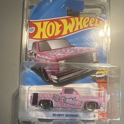 Hot Wheels '83 Chevy Silverado Black Widow Pink Diecast Pickup 1:64 Unopened