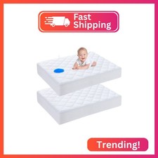 Yoofoss Waterproof Pack and Play Mattress Protector 2 Pack, Quilted Pack and Pla