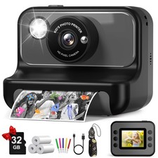 Black Kids Camera Instant Print 1080P HD Video Digital Toy Boys Girls 312
