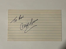 Cliff Lewis (d. 2002) - Cleveland Browns 1st Starting QB Signed Index Card