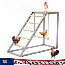 Chicken Perch with Swing  Ladder for Coop Metal Chicken Roosting Bars