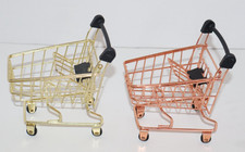 Mini 4" Grocery Play Metal Toy Carts Lot of 2