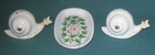 SNAIL SALT & PEPPER SHAKERS w/TRAY CERAMIC 3 Pcs. FLORAL MOTIF COUNTRY KITCHEN — photo 8