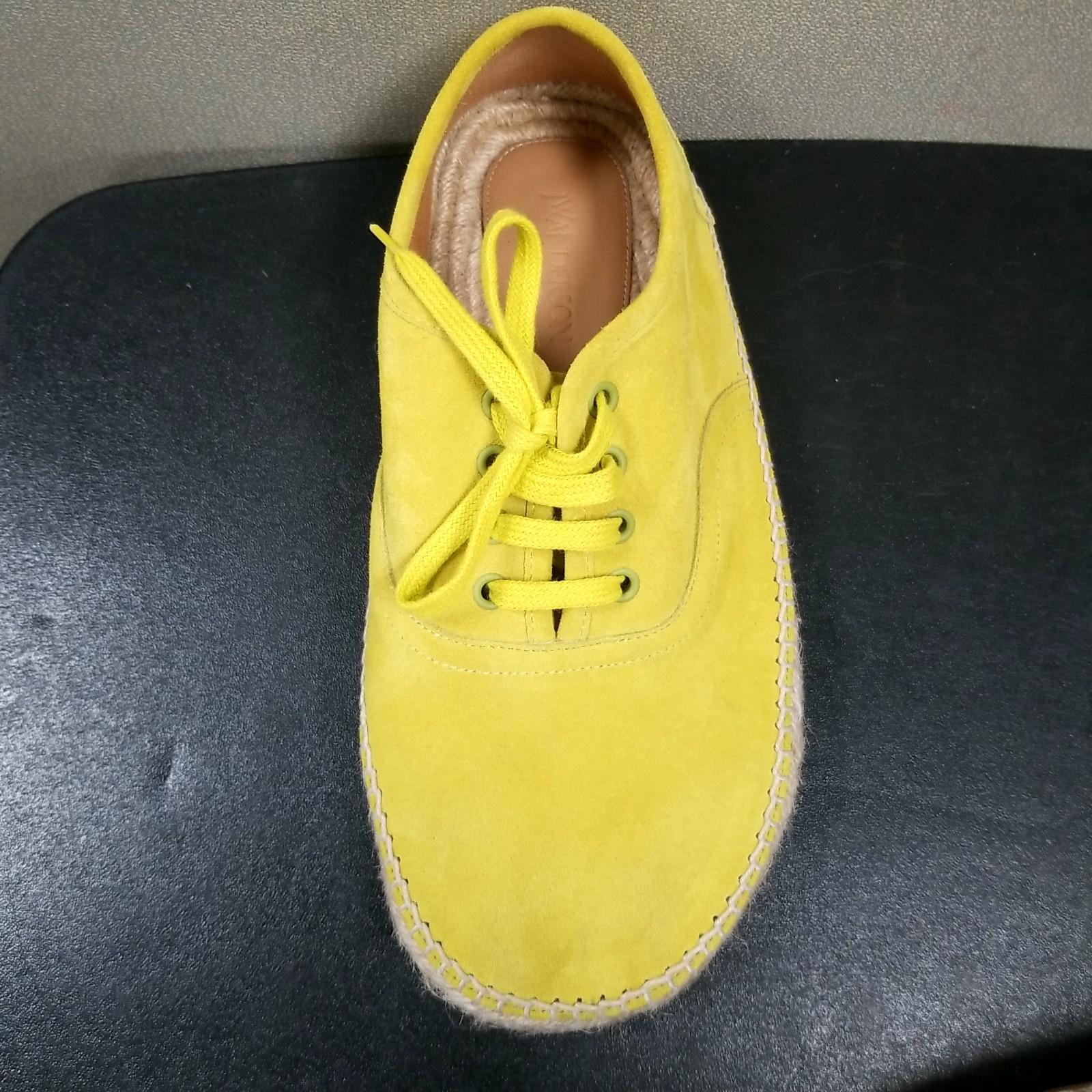 JW Anderson Lime Green Suede Espadrille Platform Sneakers Women's EU Size 40