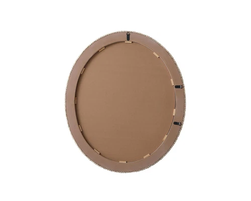 Elegant Decor Oval Cornhusk Mirror 36X42" Linen White - Picture 13 of 13