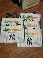 Lot Of 5 Fresh Direct New York Yankees Reusable Shopping Bags Tote 18x12x12 Lot Of 5 Fresh Direct New York Yankees Reusable Shopping Bags Tote 18x12x12