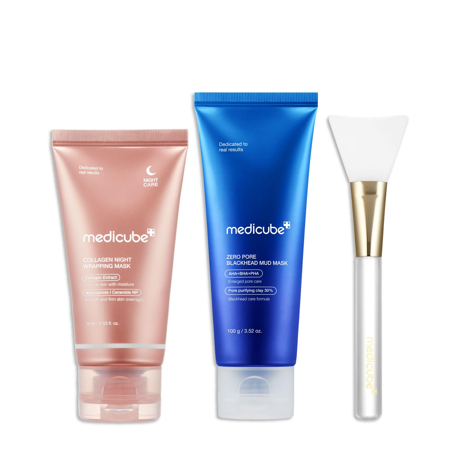 medicube Korean Viral Glass Skin Faical Mask Duo: Collagen Overnight Wrapping Pe