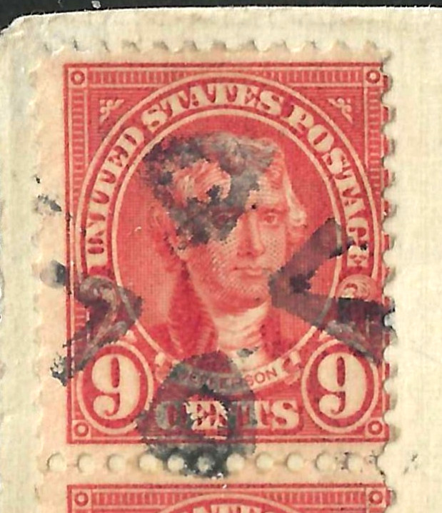 Fancy Cancel Pair 9 Cent Regular Issue 1923 US 89B52