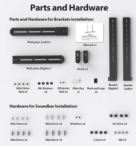 Soporte de barra de sonido universal USX MOUNT, soporte de barra de sonido TV para barra de sonido con altavoces - Imagen 2 de 10