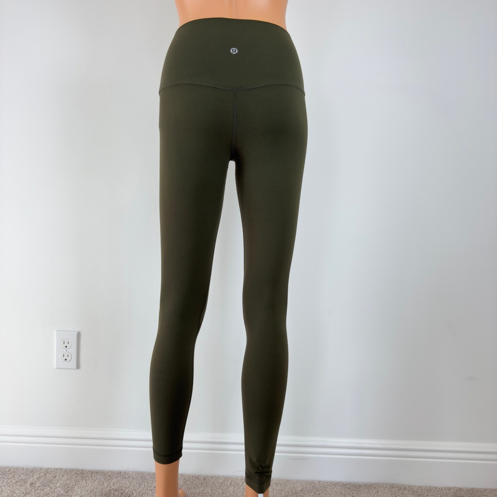 Lululemon Align High Rise Leggings Dark Olive Green Nulu Yoga Pants 24.5 Inseam