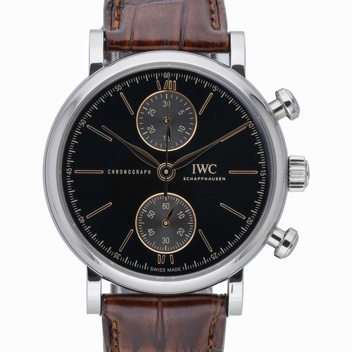 Iwc Portofino Chronograph IW391404 with 39mm Steel case and Black dial. Excel...